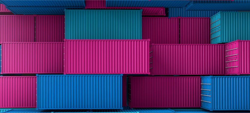 containers-juntos-aguardando-averiguação-no-canal-cinza-da-aduana
