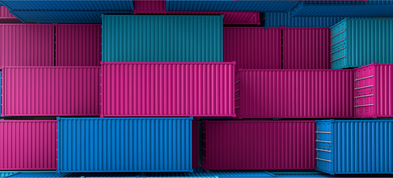 containers-juntos-aguardando-averiguação-no-canal-cinza-da-aduana